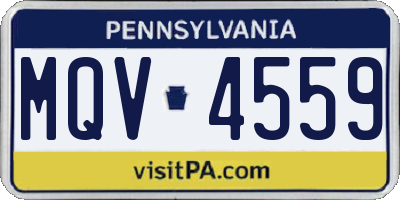 PA license plate MQV4559