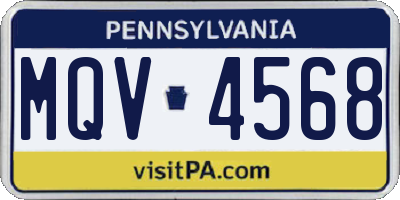 PA license plate MQV4568