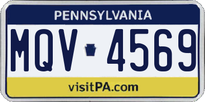 PA license plate MQV4569