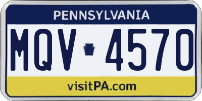 PA license plate MQV4570