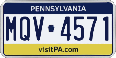 PA license plate MQV4571