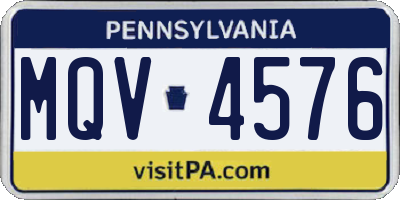 PA license plate MQV4576