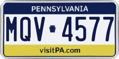 PA license plate MQV4577