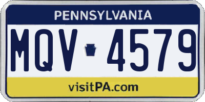 PA license plate MQV4579