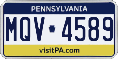 PA license plate MQV4589