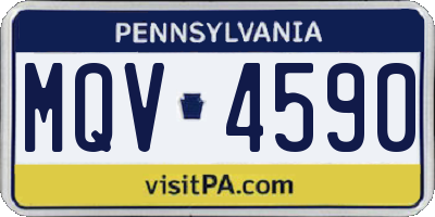 PA license plate MQV4590