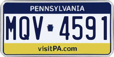 PA license plate MQV4591