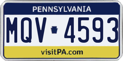 PA license plate MQV4593