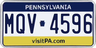 PA license plate MQV4596