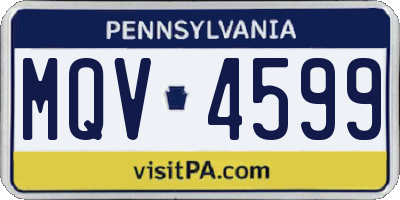PA license plate MQV4599