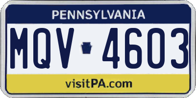 PA license plate MQV4603