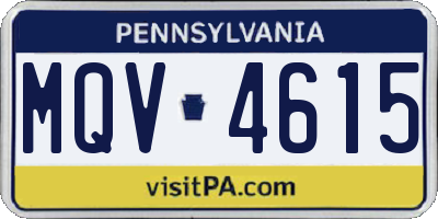 PA license plate MQV4615