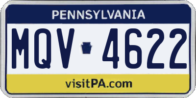 PA license plate MQV4622
