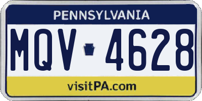 PA license plate MQV4628