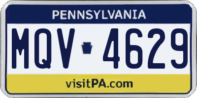 PA license plate MQV4629