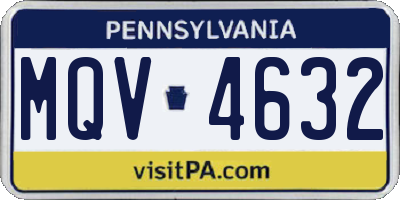 PA license plate MQV4632
