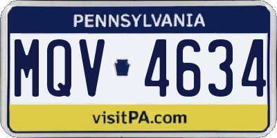 PA license plate MQV4634
