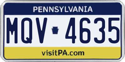 PA license plate MQV4635