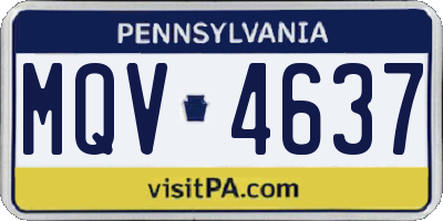 PA license plate MQV4637