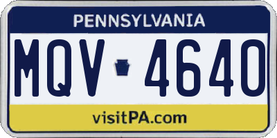 PA license plate MQV4640