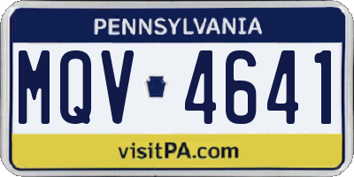 PA license plate MQV4641