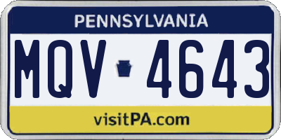 PA license plate MQV4643