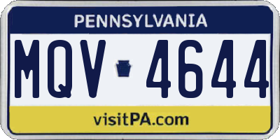 PA license plate MQV4644