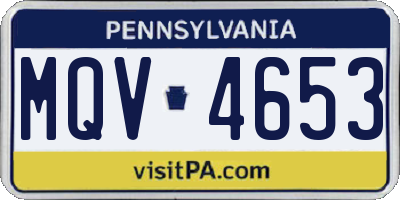 PA license plate MQV4653