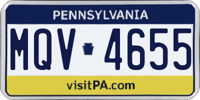 PA license plate MQV4655