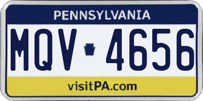 PA license plate MQV4656
