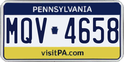 PA license plate MQV4658