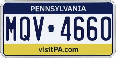 PA license plate MQV4660