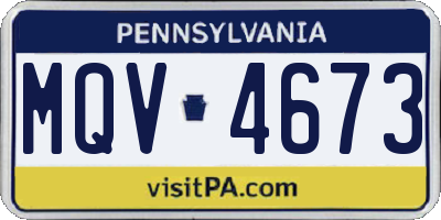 PA license plate MQV4673