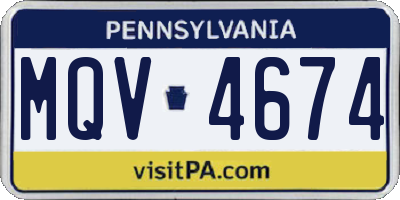 PA license plate MQV4674