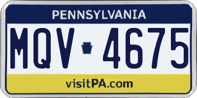 PA license plate MQV4675