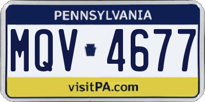 PA license plate MQV4677