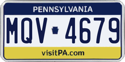 PA license plate MQV4679