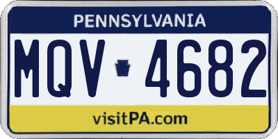 PA license plate MQV4682