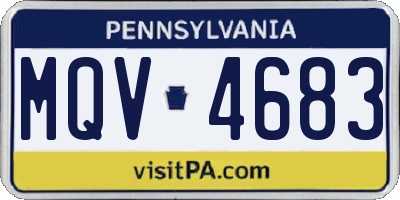 PA license plate MQV4683