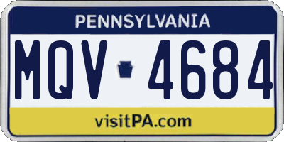 PA license plate MQV4684
