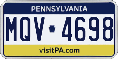PA license plate MQV4698