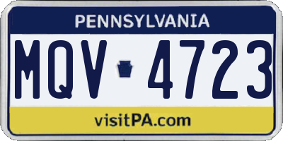 PA license plate MQV4723