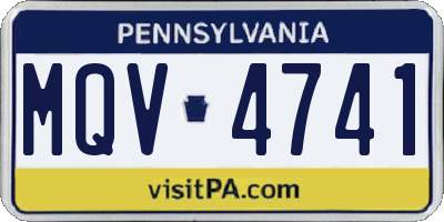 PA license plate MQV4741