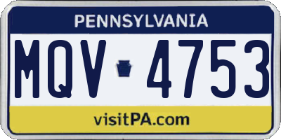 PA license plate MQV4753