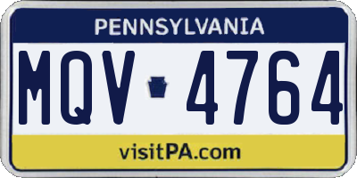 PA license plate MQV4764