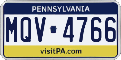 PA license plate MQV4766