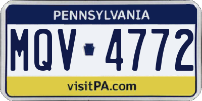 PA license plate MQV4772