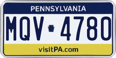PA license plate MQV4780