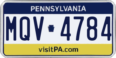PA license plate MQV4784