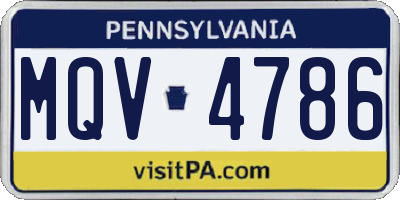 PA license plate MQV4786